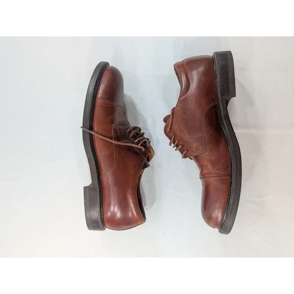 TABOR CAP TOE MEN'S‎ SHOES 10.5 M BROWN LEATHER JOHNSTON MURPHY